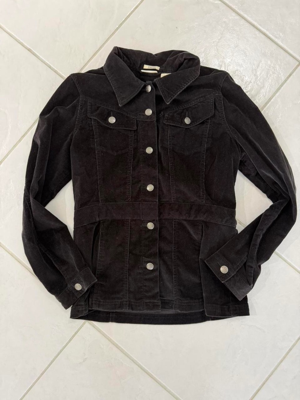 St. John's Bay Black Corduroy Button-Up Jacket